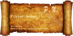 Pikler Noémi névjegykártya